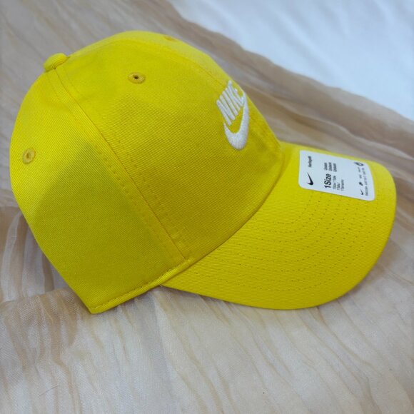 NEW Nike Lemon Yellow Adult Unisex Heritage 86 Adjustable Baseball Hat - Picture 5 of 6